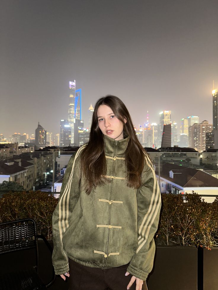 Unisex CNY Suede Jacket Olive Green | Chinese New Year Inspired Toggle Button Jacket | UNISEX - LUFERS