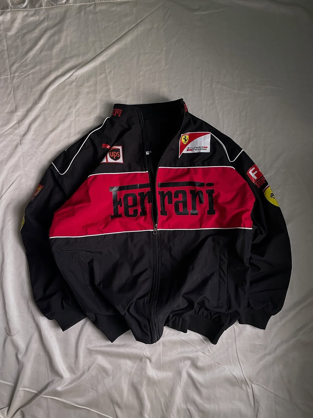 Black Ferrari F1 Vintage Jacket | Premium Unisex Motorsport Fashion | Ultra-Limited | LUFERS® F1 Edition