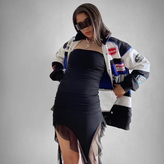 Black Air Classic Vintage Racing Jacket – Iconic Style for Motorsport | LUFERS® Edition