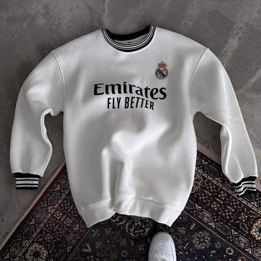 Real Madrid White Sweatshirt - LUFERS