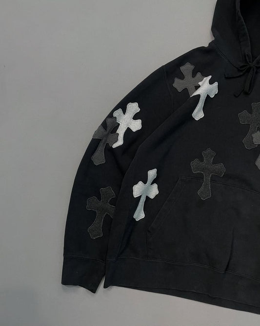 Cross Printed Hoodie - LUFERS