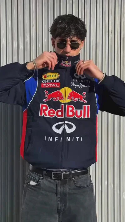 Red Bull Racing Jacket – NAVY BLUE | Embroidered | LUFERS® F1 Edition