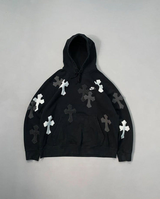 Cross Printed Hoodie - LUFERS