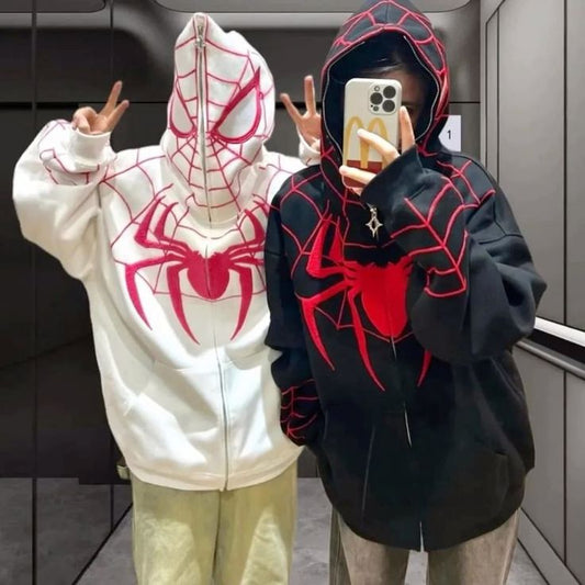 Couple Spiderman Zipper Hoodies Printed - LUFERS