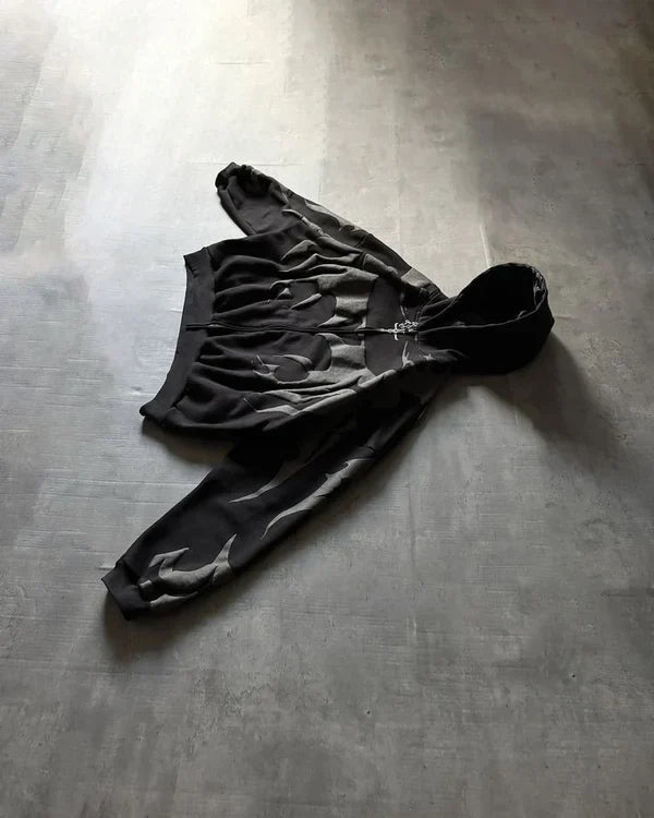 Tribal Shadow Depth Oversized Hoodie | LUFERS® Stylish Streetwear