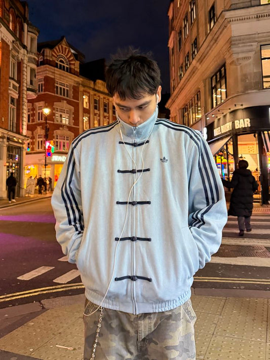 CNY Inspired Unisex Suede Jacket | Premium Streetwear Outerwear Aqua blue - LUFERS