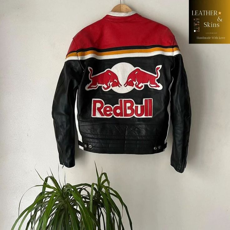 RED BULL LEATHER RACING JACKET - LUFERS F1 EDITION