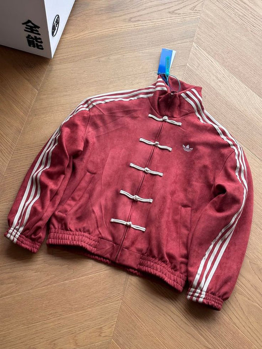CNY-Inspired Premium Red Suede Streetwear Jacket - LUFERS