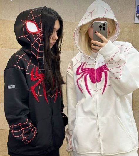 Couple Spiderman Zipper Hoodies Printed - LUFERS