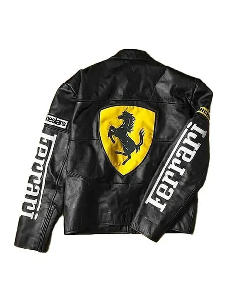 Black Ferrari Leather Jacket | LUFERS® Limited Drop
