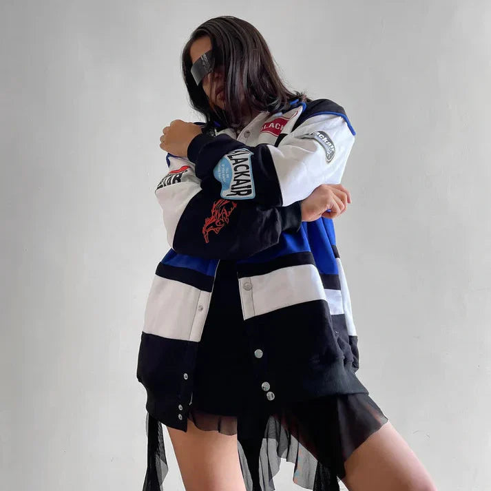 Black Air Classic Vintage Racing Jacket – Iconic Style for Motorsport | LUFERS®  Edition